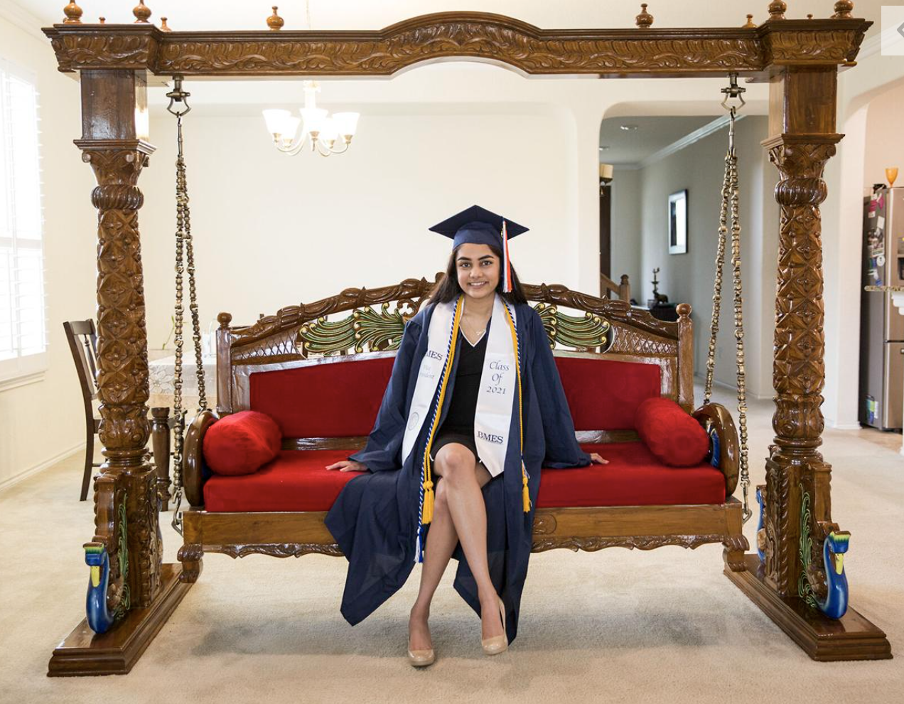 Devanshi Patel in UTSA Graduate Gown